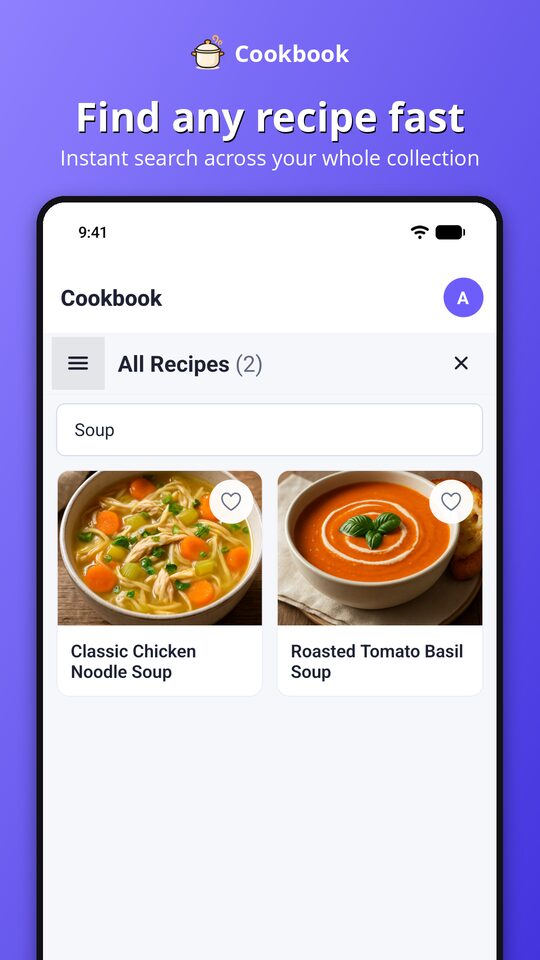 Searching the recipe collection