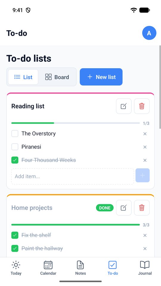 To-do lists with progress bars